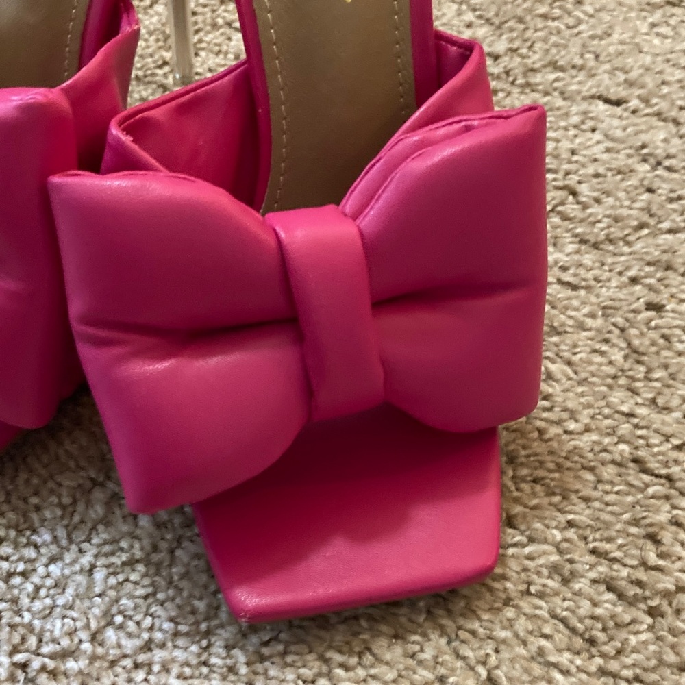 Lemonade Pink Bow Heeled Sandals - Picture 4 of 8